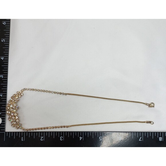 Vintage HOBE' rhinestone cluster choker necklace Signed - Picture 10 of 11